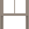 WDMA 24x60 (23.5 x 59.5 inch) Vinyl uPVC Brown Single Hung Double Hung Window with Top Colonial Grids Exterior
