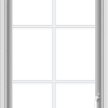 WDMA 24x66 (23.5 x 65.5 inch) White Vinyl uPVC Push out Casement Window with Colonial Grids