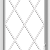 WDMA 24x66 (23.5 x 65.5 inch) White Vinyl uPVC Push out Casement Window without Grids with Diamond Grills