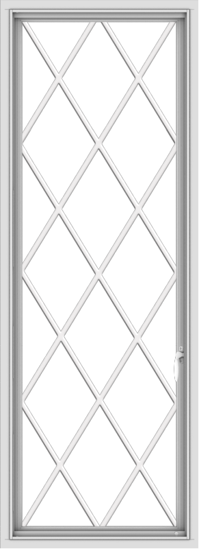 WDMA 24x66 (23.5 x 65.5 inch) White Vinyl uPVC Push out Casement Window without Grids with Diamond Grills