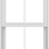 WDMA 24x66 (17.5 x 65.5 inch) Vinyl uPVC White Single Hung Double Hung Window with Colonial Grids Exterior