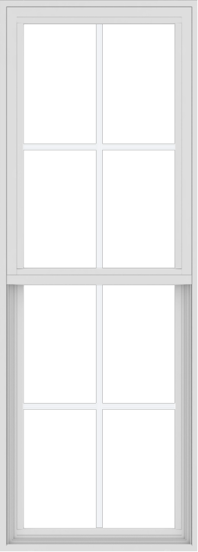 WDMA 24x66 (17.5 x 65.5 inch) Vinyl uPVC White Single Hung Double Hung Window with Colonial Grids Exterior