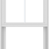 WDMA 24x66 (23.5 x 65.5 inch) Vinyl uPVC White Single Hung Double Hung Window with Top Colonial Grids Exterior