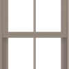 WDMA 24x66 (23.5 x 65.5 inch) Vinyl uPVC Brown Single Hung Double Hung Window with Colonial Grids Exterior