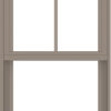 WDMA 24x66 (23.5 x 65.5 inch) Vinyl uPVC Brown Single Hung Double Hung Window with Top Colonial Grids Exterior
