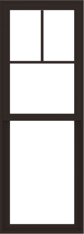 WDMA 24x66 (23.5 x 65.5 inch) Vinyl uPVC Dark Brown Single Hung Double Hung Window with Fractional Grids Interior
