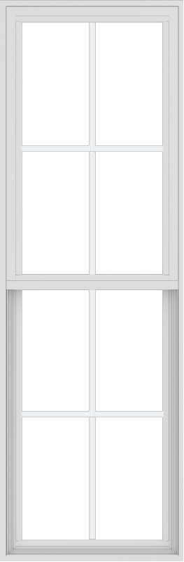 WDMA 24x72 (17.5 x 71.5 inch) Vinyl uPVC White Single Hung Double Hung Window with Colonial Grids Exterior