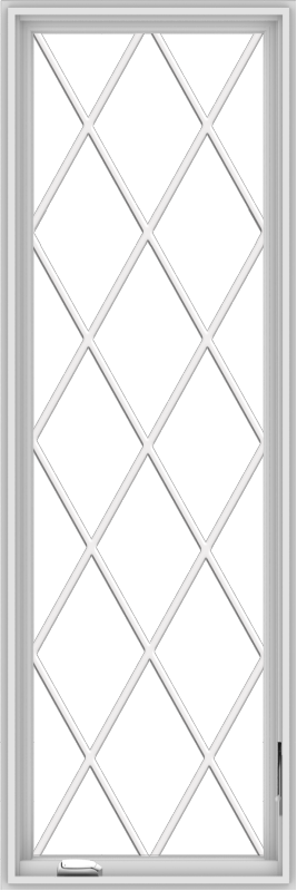 WDMA 24x72 (23.5 x 71.5 inch) White Vinyl uPVC Crank out Casement Window without Grids with Diamond Grills