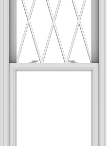 WDMA 28x102 (27.5 x 101.5 inch)  Aluminum Single Double Hung Window with Diamond Grids