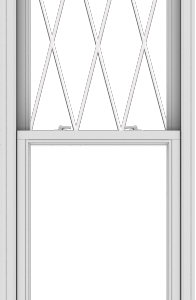 WDMA 28x114 (27.5 x 113.5 inch)  Aluminum Single Double Hung Window with Diamond Grids