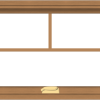 WDMA 28x20 (27.5 x 19.5 inch) Oak Wood Dark Brown Bronze Aluminum Crank out Awning Window with Fractional Grilles