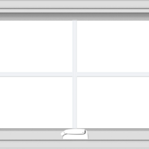 WDMA 28x20 (27.5 x 19.5 inch) White Vinyl uPVC Crank out Awning Window with Colonial Grids Interior