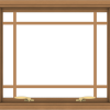 WDMA 28x24 (27.5 x 23.5 inch) Oak Wood Green Aluminum Push out Awning Window with Prairie Grilles