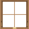 WDMA 28x30 (27.5 x 29.5 inch) Oak Wood Dark Brown Bronze Aluminum Crank out Awning Window with Colonial Grids Interior