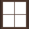 WDMA 28x30 (27.5 x 29.5 inch) Oak Wood Dark Brown Bronze Aluminum Crank out Awning Window with Colonial Grids Exterior