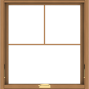 WDMA 28x30 (27.5 x 29.5 inch) Oak Wood Dark Brown Bronze Aluminum Crank out Awning Window with Fractional Grilles