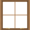 WDMA 28x30 (27.5 x 29.5 inch) Oak Wood Green Aluminum Push out Awning Window with Colonial Grids Interior