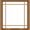 WDMA 28x30 (27.5 x 29.5 inch) Oak Wood Green Aluminum Push out Awning Window with Prairie Grilles