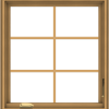 WDMA 28x30 (27.5 x 29.5 inch) Pine Wood Dark Grey Aluminum Crank out Casement Window with Colonial Grids