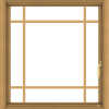 WDMA 28x30 (27.5 x 29.5 inch) Pine Wood Light Grey Aluminum Push out Casement Window with Prairie Grilles