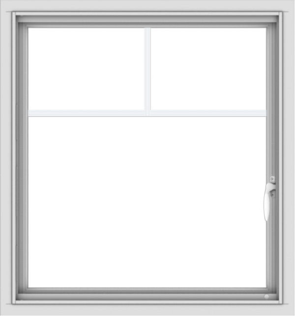 WDMA 28x30 (27.5 x 29.5 inch) Vinyl uPVC White Push out Casement Window with Fractional Grilles