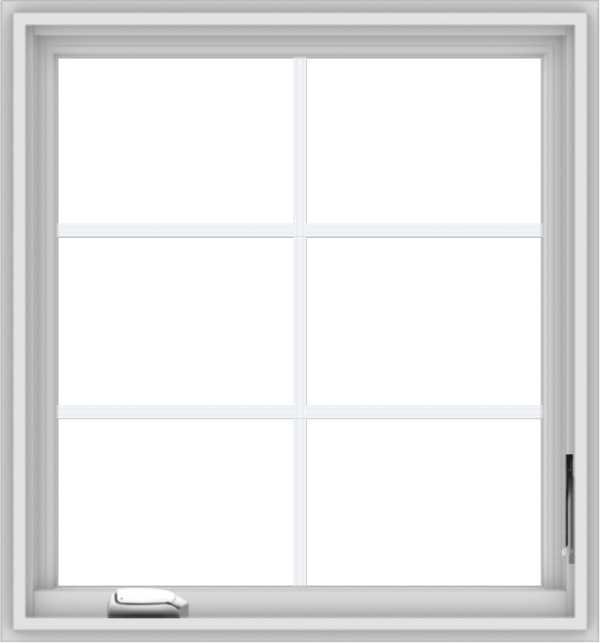 WDMA 28x30 (27.5 x 29.5 inch) White Vinyl uPVC Crank out Casement Window with Colonial Grids