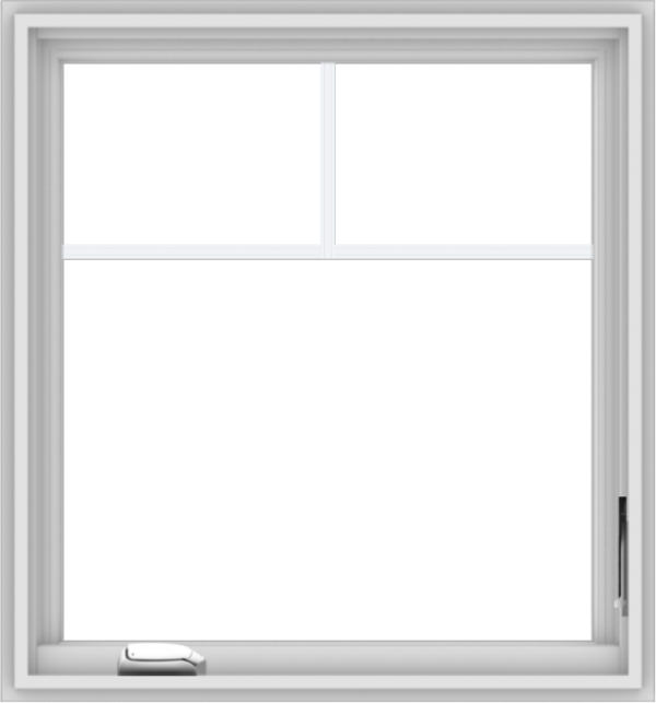 WDMA 28x30 (27.5 x 29.5 inch) White Vinyl uPVC Crank out Casement Window with Fractional Grilles