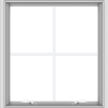 WDMA 28x30 (27.5 x 29.5 inch) White uPVC Vinyl Push out Awning Window with Colonial Grids Interior