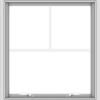WDMA 28x30 (27.5 x 29.5 inch) White uPVC Vinyl Push out Awning Window with Fractional Grilles