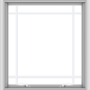 WDMA 28x30 (27.5 x 29.5 inch) White uPVC Vinyl Push out Awning Window with Prairie Grilles