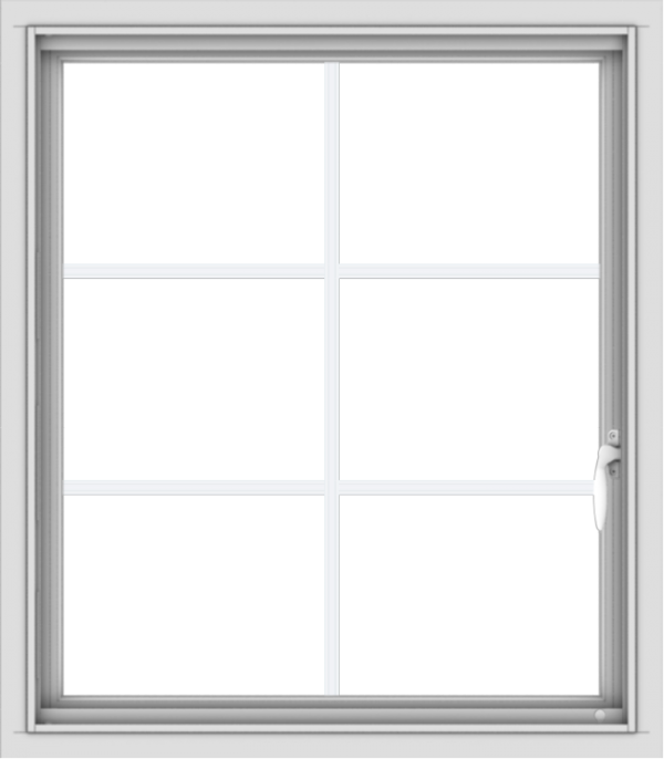 WDMA 28x32 (27.5 x 31.5 inch) Vinyl uPVC White Push out Casement Window with Colonial Grids