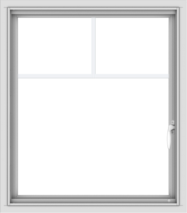 WDMA 28x32 (27.5 x 31.5 inch) Vinyl uPVC White Push out Casement Window with Fractional Grilles