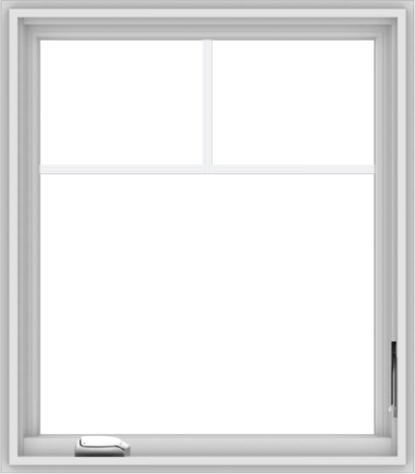 WDMA 28x32 (27.5 x 31.5 inch) White Vinyl uPVC Crank out Casement Window with Fractional Grilles