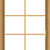 WDMA 28x36 (27.5 x 35.5 inch) Pine Wood Light Grey Aluminum Push out Casement Window with Colonial Grids