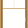 WDMA 28x36 (27.5 x 35.5 inch) Pine Wood Light Grey Aluminum Push out Casement Window with Fractional Grilles