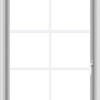 WDMA 28x36 (27.5 x 35.5 inch) Vinyl uPVC White Push out Casement Window with Colonial Grids