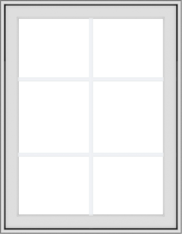 WDMA 28x36 (27.5 x 35.5 inch) White Vinyl uPVC Crank out Awning Window with Colonial Grids Exterior