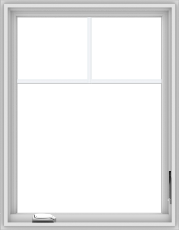 WDMA 28x36 (27.5 x 35.5 inch) White Vinyl uPVC Crank out Casement Window with Fractional Grilles