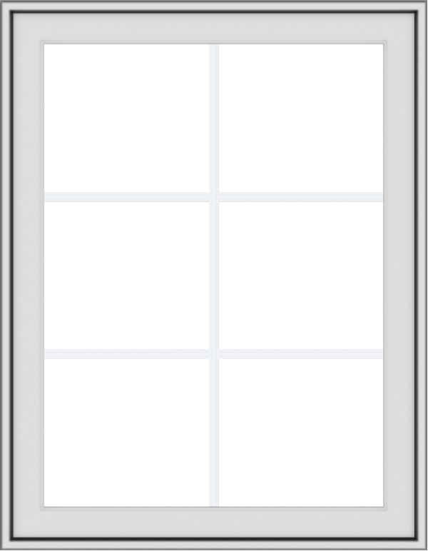 WDMA 28x36 (27.5 x 35.5 inch) White uPVC Vinyl Push out Awning Window with Colonial Grids Exterior
