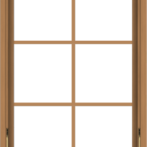 WDMA 28x40 (27.5 x 39.5 inch) Oak Wood Dark Brown Bronze Aluminum Crank out Awning Window with Colonial Grids Interior