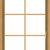 WDMA 28x40 (27.5 x 39.5 inch) Pine Wood Light Grey Aluminum Push out Casement Window with Colonial Grids