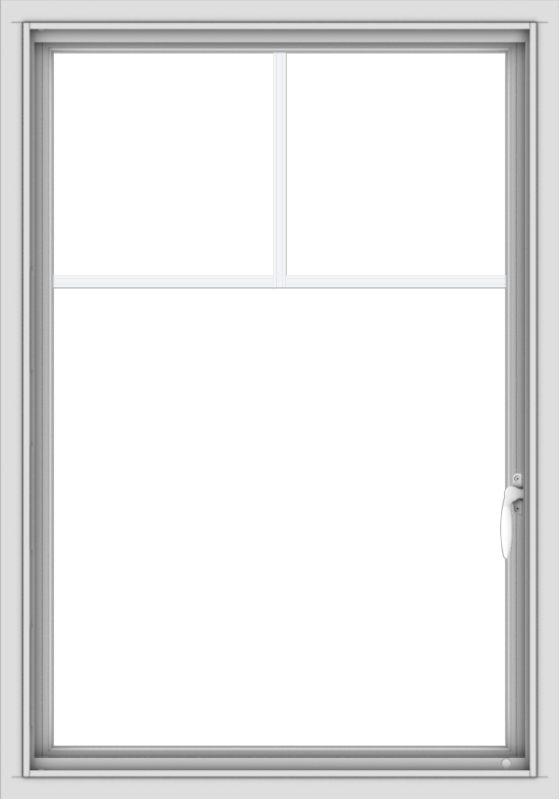 WDMA 28x40 (27.5 x 39.5 inch) Vinyl uPVC White Push out Casement Window with Fractional Grilles