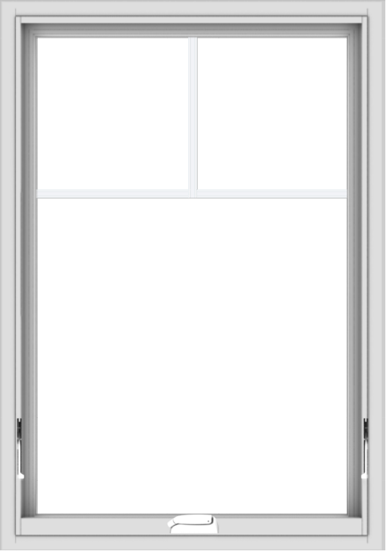 WDMA 28x40 (27.5 x 39.5 inch) White Vinyl uPVC Crank out Awning Window with Fractional Grilles