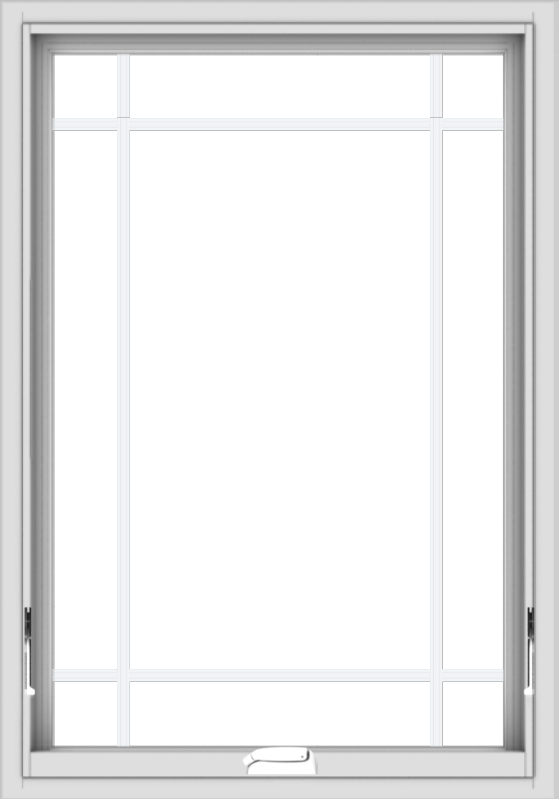 WDMA 28x40 (27.5 x 39.5 inch) White Vinyl uPVC Crank out Awning Window with Prairie Grilles