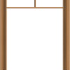 WDMA 28x48 (27.5 x 47.5 inch) Oak Wood Dark Brown Bronze Aluminum Crank out Awning Window with Fractional Grilles