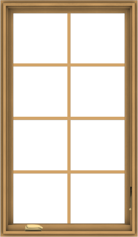 WDMA 28x48 (27.5 x 47.5 inch) Pine Wood Dark Grey Aluminum Crank out Casement Window with Colonial Grids
