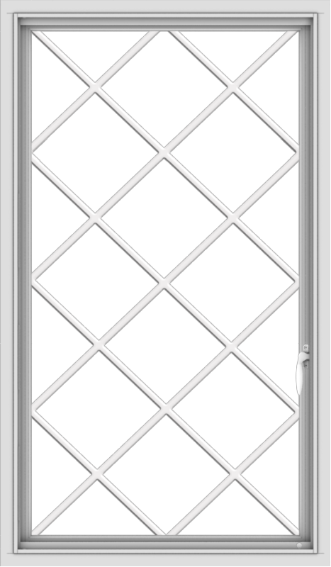 WDMA 28x48 (27.5 x 47.5 inch) uPVC Vinyl White push out Casement Window without Grids with Diamond Grills