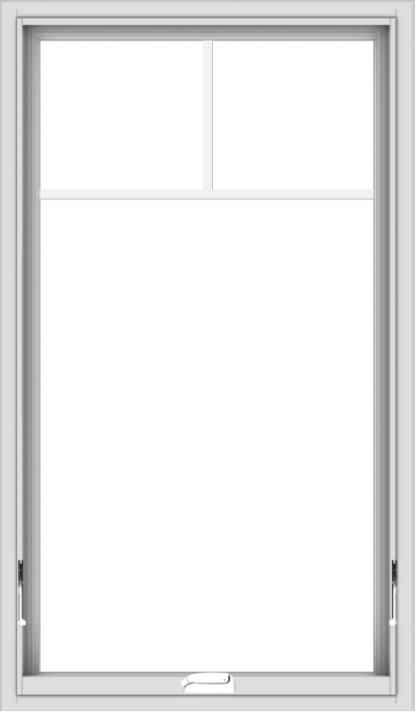 WDMA 28x48 (27.5 x 47.5 inch) White Vinyl uPVC Crank out Awning Window with Fractional Grilles