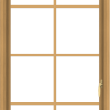 WDMA 28x54 (27.5 x 53.5 inch) Pine Wood Light Grey Aluminum push out Casement Window with Colonial Grids