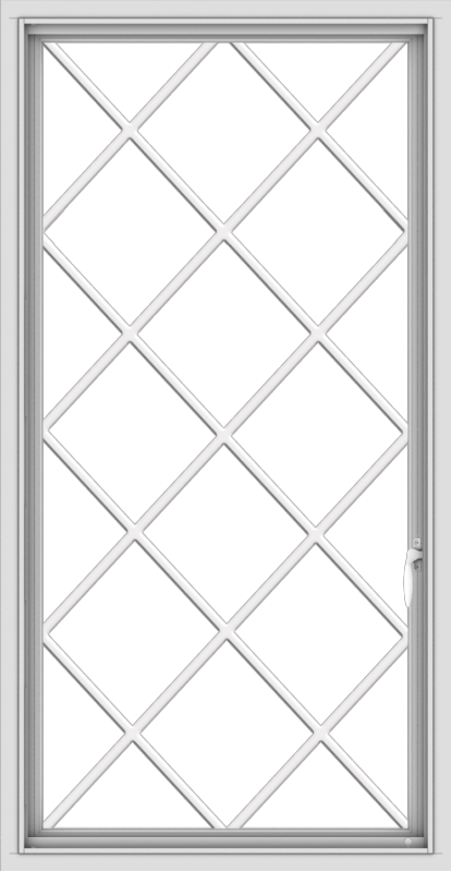 WDMA 28x54 (27.5 x 53.5 inch) uPVC Vinyl White push out Casement Window without Grids with Diamond Grills